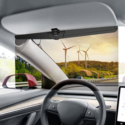 Veharvim Sun Visor Extender for Cars, Polarized Car Visor Extender Sun Blocker UV400, Adjustable Visor Extension for Car Visor, Clip on, Universal (Universal(1 Pack))