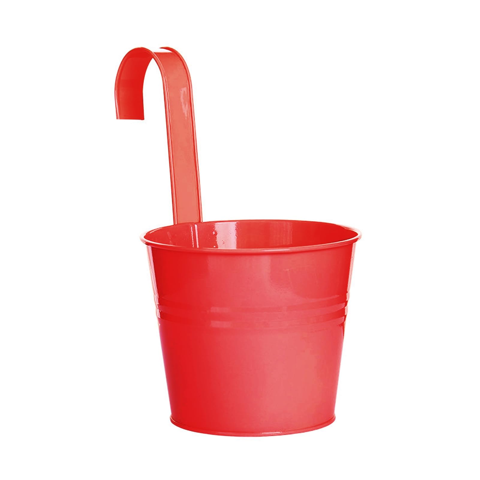 matumou Hanging Flower Pot Sturdy Style Iron Exquisite Metal Bucket for Balcony Hanging Flower Pot