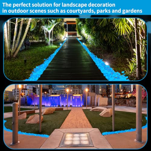 Image of Landical 300 Pcs 1.8 Inch Large Glow in The Dark Rocks Glow in The Darks Pebbles Outdoor Fish Tank Rock Aquarium Luminous Stone for Landscaping Succulent Plant Decor, 4700g /10.36lbs(White)