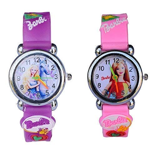 shopPrime Barbiee Rubber Band Analogue Kids Watches Combo for Girls (Pink & Purple) (B07MPD12Y6) Amazon Price History, Amazon Price Tracker