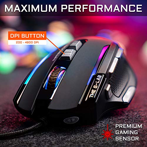 Kult NITROGEN Atom Mouse Gaming ad Altissima Precisione - Sensori Ottici 4800 DPI, RGB, 9 Pulsanti Programmabili, Ultra Leggero, Ideale per MOBA/FPS - Compatibile con PC/PS5/Xbox One - Nero - Mouse gaming - Immagine 1