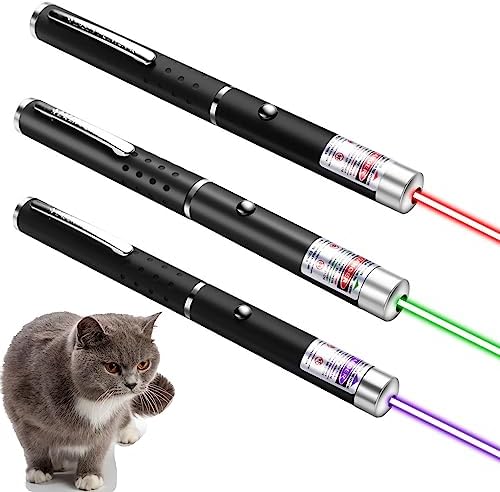 XIMIBI Laser Pointer for Cats, 3 Pack, Pet Kitten Dogs Laser Pen Toys Chaser Tease Cat Pointer Pen Toys for Cats Indoor Training Chaser Toys Pointer