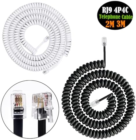 RJ9 RJ11 4P4C Telephone Handset Cord Coiled Fix Landline Phone Wire for Clear Calls and Durability 200cm 300cm Spring Phone Cord — view 6