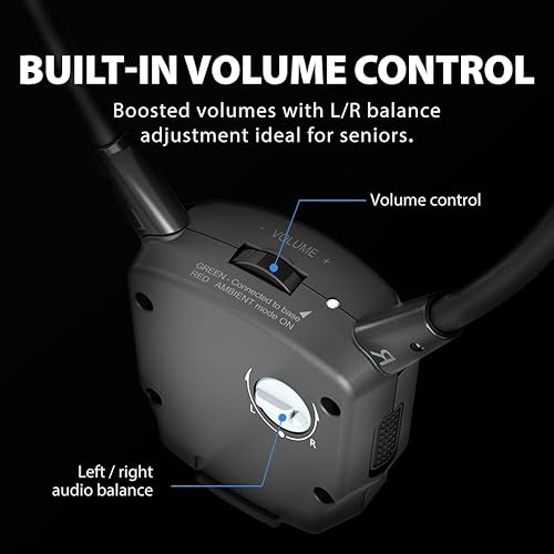 Miniatura 5 de Avantree HT381 - Auriculares inalámbricos de TV para personas mayores y con problemas auditivos, aclaración de voz, control de volumen de equilibrio