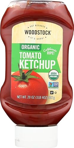 Woodstock Farms - Ketchup de tomate orgánico de 20 onzas (paquete de 2)