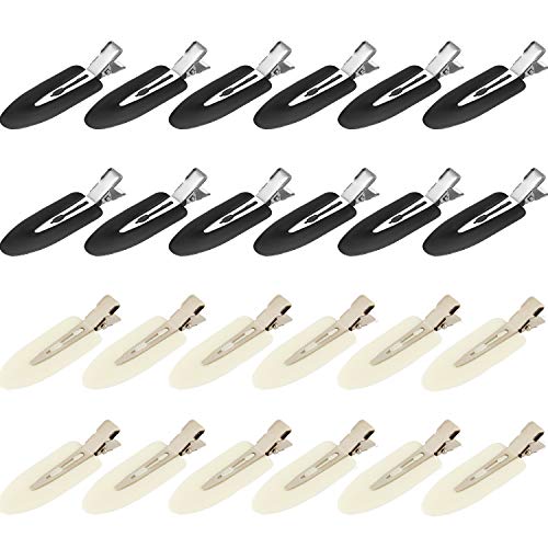 24 pieces No Bend Hair Clips, No Crease Hair Clips, Makeup Hair Clips, Pin Curl Clips for Hairstyle Bangs Waves Styling Makeup Application