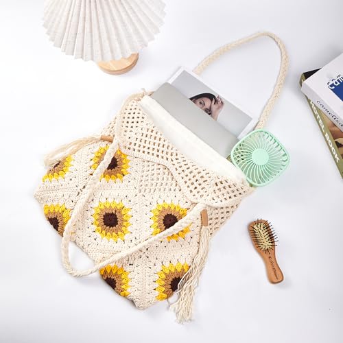Image of Hand-woven Soft Large Straw Shoulder Bag Retro Boho Tote Bags Summer Beach Bag Rattan Handbag