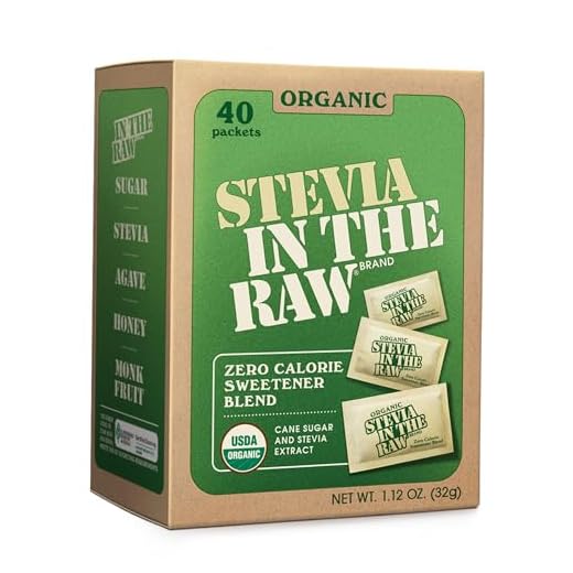 Stevia In The Raw Organic Stevia Sweetener Packets, 40 Ct, Zero Calorie Stevia Sugar Substitute Packets, No Erythritol or Artificial Flavors, USDA Organic, Non-GMO Project Verified, Vegan