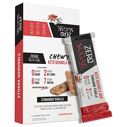 Zero Sugar Brands | 7-Bars - Healthy Chewy Granola Bars - Diabetic Snack | Vegan | Gluten Free | Sugar Free | Low Carb | Plant-Based | Protein Snack Bars | Perfect for Diabetics and Paleo Diets | High Fiber | Dairy-Free | No Sugar Alcohol | Non-GMO | All-Natural | Cholesterol Free | Vegetarian