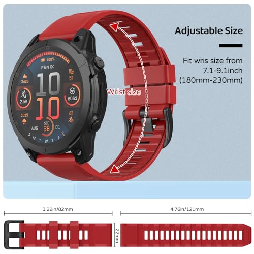 U-LIMVE Watch Band for Garmin Fenix 8 47mm/7 Pro/7/6 Pro/6/5/5 Plus/Fenix E by U-LIMVE - Used condition - Image 4