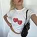 Baby Tees Y2k Shirt 2000s Fashion Cute Shirts 90s Outfit Woman Graphic Tees Y2k Vintage Clothes (Style06,M,Medium)