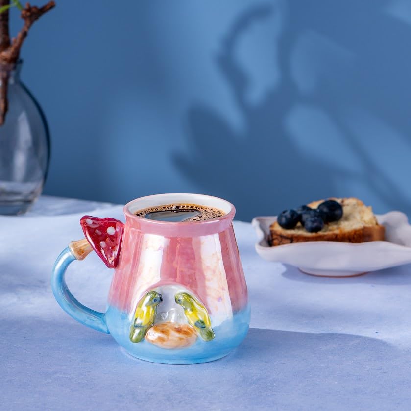 İstanbul Porselen Tropikal Kupa 400 ml Pembe