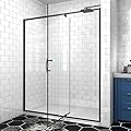 Rodkedc 56-60" W x 71" H Pivot Glass Shower Door,1/4"(6mm) Thick Clear SGCC Tempered Shower Glass Door,Matte Black Shower Door,Reversible Installation
