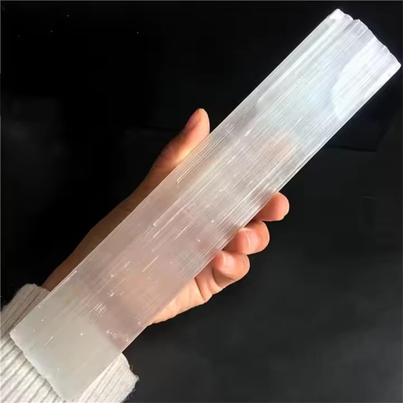 Long Size Natural Healing Crystal Stones Raw Selenite Sticks Wand 300mm1pc