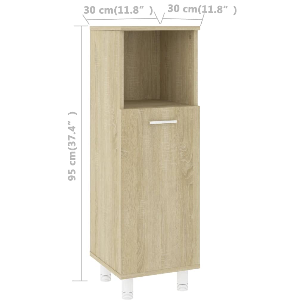 Armario De Baño De Pared VidaXL - Madera Contrachapada, Blanco, 30x30x130 Cm, 5 Compartimentos