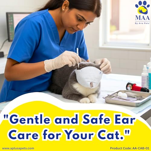 Image of A+a Pets' MAA Cat Muzzle | Anti-Bite Mask | Soft & Breathable Cotton (Blindfold, M)