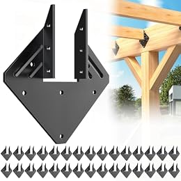 20 Pcs Black Hurricane Tie for Rafter - Heavy Duty 13 Gauge Hurricane Clips for Trusses, Roof Rafter Brackets fits 2x4,2x6 Wood, Rafter Connector, Roof Truss Clips, Hurricane Ties