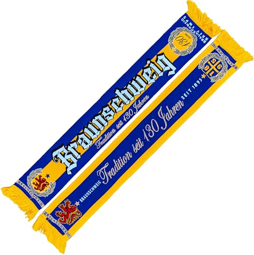 Écharpe en tricot Braunschweig bleu et jaune maille 145 cm