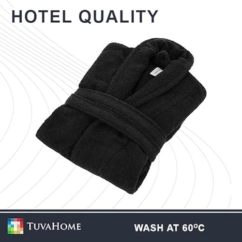 TUVA HOME 100% Baumwolle Schwarzer Bademantel Gürtel 180cm, Gürtel für Bademantel, Morgenmantel aus Frottee, Schwarz Widerstandsfähiger Bademantelgürtel, Hotelqualität, Frottee Gürtel