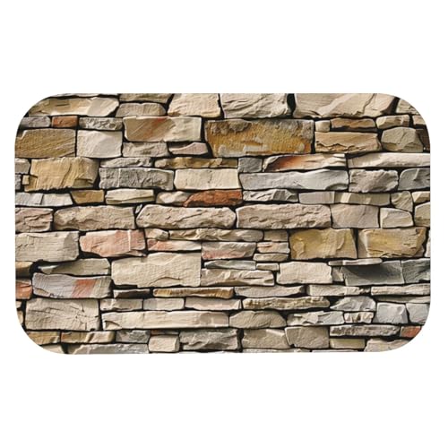 Tapis de bain absorbant diatomées Rustic Rocks mur de brique 80x50 cm - 8