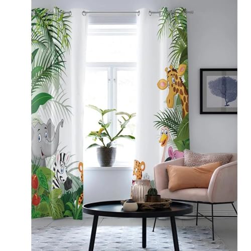 Lemooner Rideau Occultant, Rideaux Thermiques à Oeillets pour Salon Chambre Fenetre, Motif Rideaux ​Lot De 2 Moderne Décoration De Fenêtre(A, 140L X 240H cm (2 Panneaux)