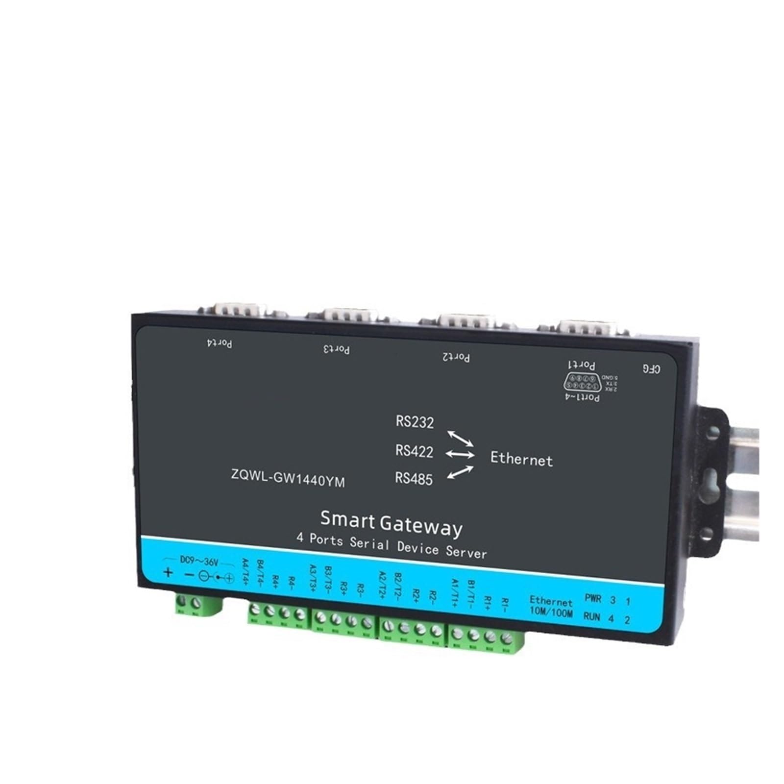 Serial Server 4 Ports 422/232/RS485 to Ethernet Port Modbus