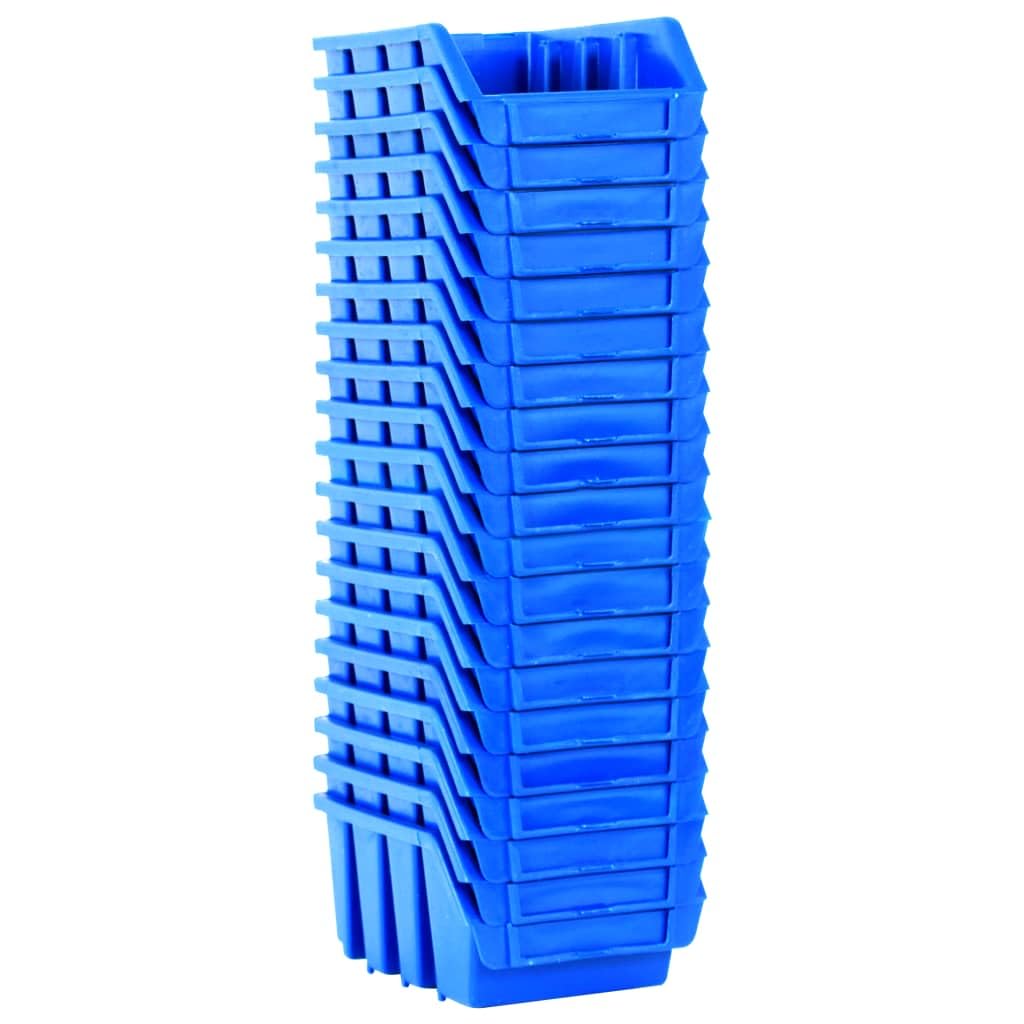 20 scatole impilabili in plastica blu, per officina, garage, viti, piccole parti