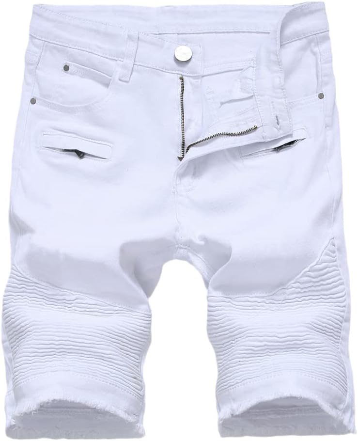 Alloaone Men's Shorts Jeans Fashion Slim Fit Cotton Denim Shorts Male Clothes