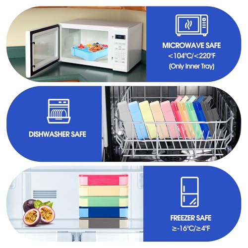 WECUTE Brotdose Kinder mit Fächern, 1330ml Jausenbox inkl. Besteck, Auslaufsicher Bento Box, Lunchbox Kinder, Vesperdose für Kindergarten & Schule,Mikrowellen (Blau)