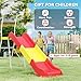 Qaba 6ft Slide for Kids, Metal Freestanding Playground Equipment with Climbing Ladder, Platform for Backyard, Outdoor, Indoor, Gift for Boys, Girls, Ages 3-8, Red