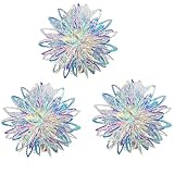 Iridescent Flower Ball Ornament Hanging Decoration, Foil Ceiling Decorative Hanging Ornaments for Ch
