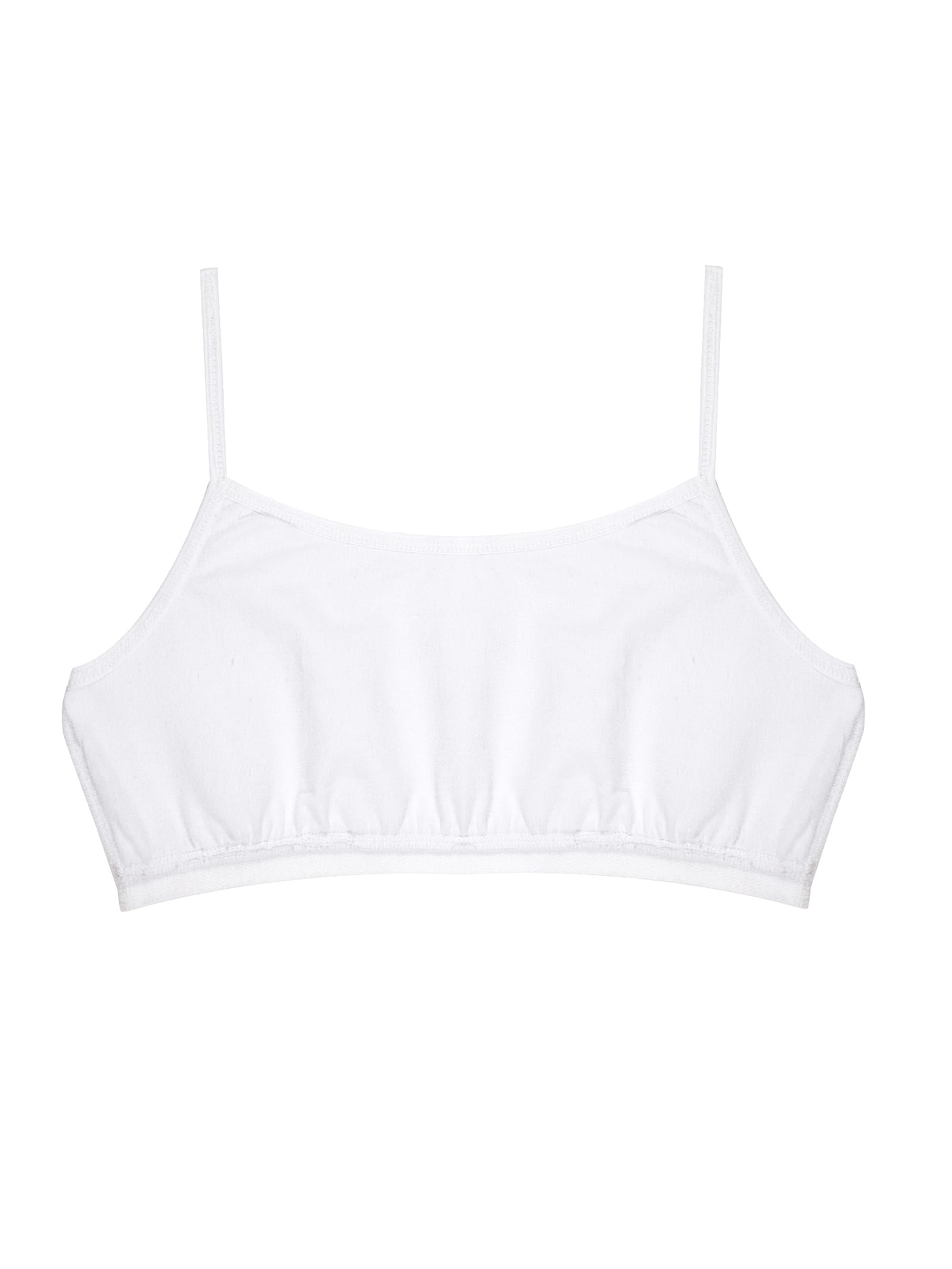 MAGICMOON Padded Sports Bra for Girls, Uniform Bras, Beginners Bras, Flat Padding for Teenager, Training Bra, Non-Wired Gym Bra with Adjustable Thin Strap (11-12 Years, White) 3