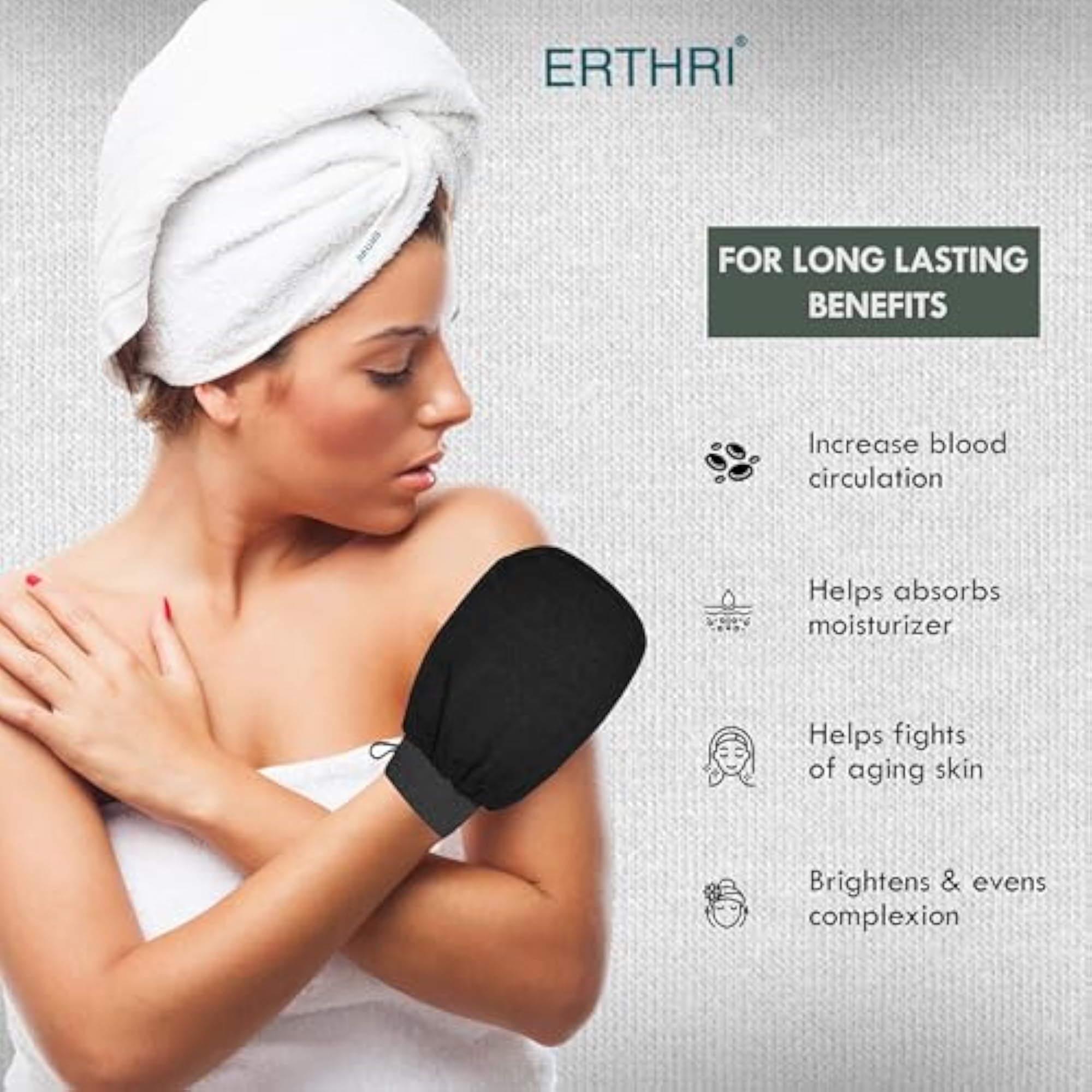 Body Exfoliating Gloves, Pack of 2, Bathing Gloves for Tan Removal