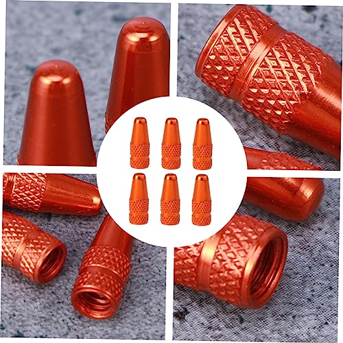 Tapas para válvulas de bicicleta LIOOBO, 12 piezas, color naranja brillante, de aleación de aluminio, fáciles de instalar, sellan contra fugas y suciedad, compatibles con bicicletas de carretera y montaña miniatura 6