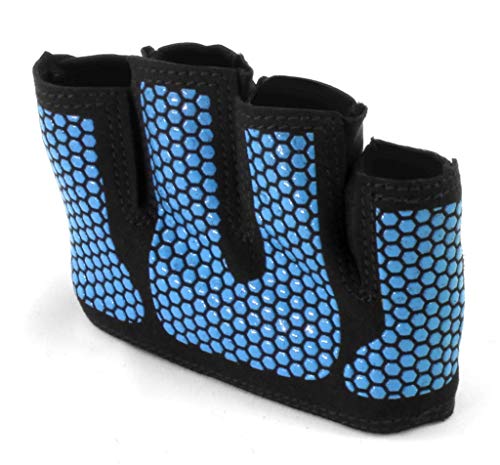 Fit Four The Gripper Glove Callus Guard Fitness Gloves for WODs, Weightlifting & Cross Training Athletes - Enhanced Silicone Grip Palm (Blue, Medium)