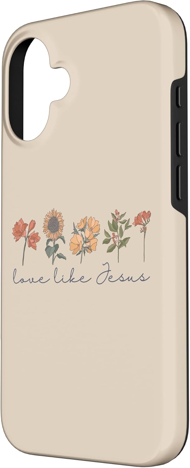Love Like Jesus Boho Flowers Bible Scripture Religious Faith Case for iPhone 16