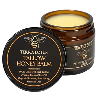 Organic Grass-Fed Beef Tallow Balm with Raw Honey - Moisturizing Cream for Soft, Smooth Skin - Handmade All-Natural Moisturizer (2 Oz, Citrus) - Amazon product rated Grade A