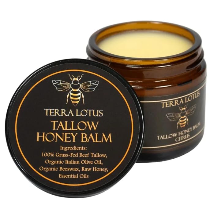Terra Lotus Bálsamo de Sebo Bovino Alimentado com Pasto e Mel Cru, Citrus, 56 g