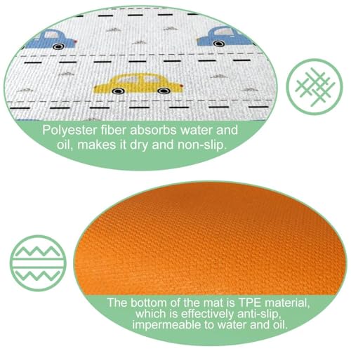 Tapete de cocina para pasillo y cuarto de lavado con estampado de coches VAPOKF 6