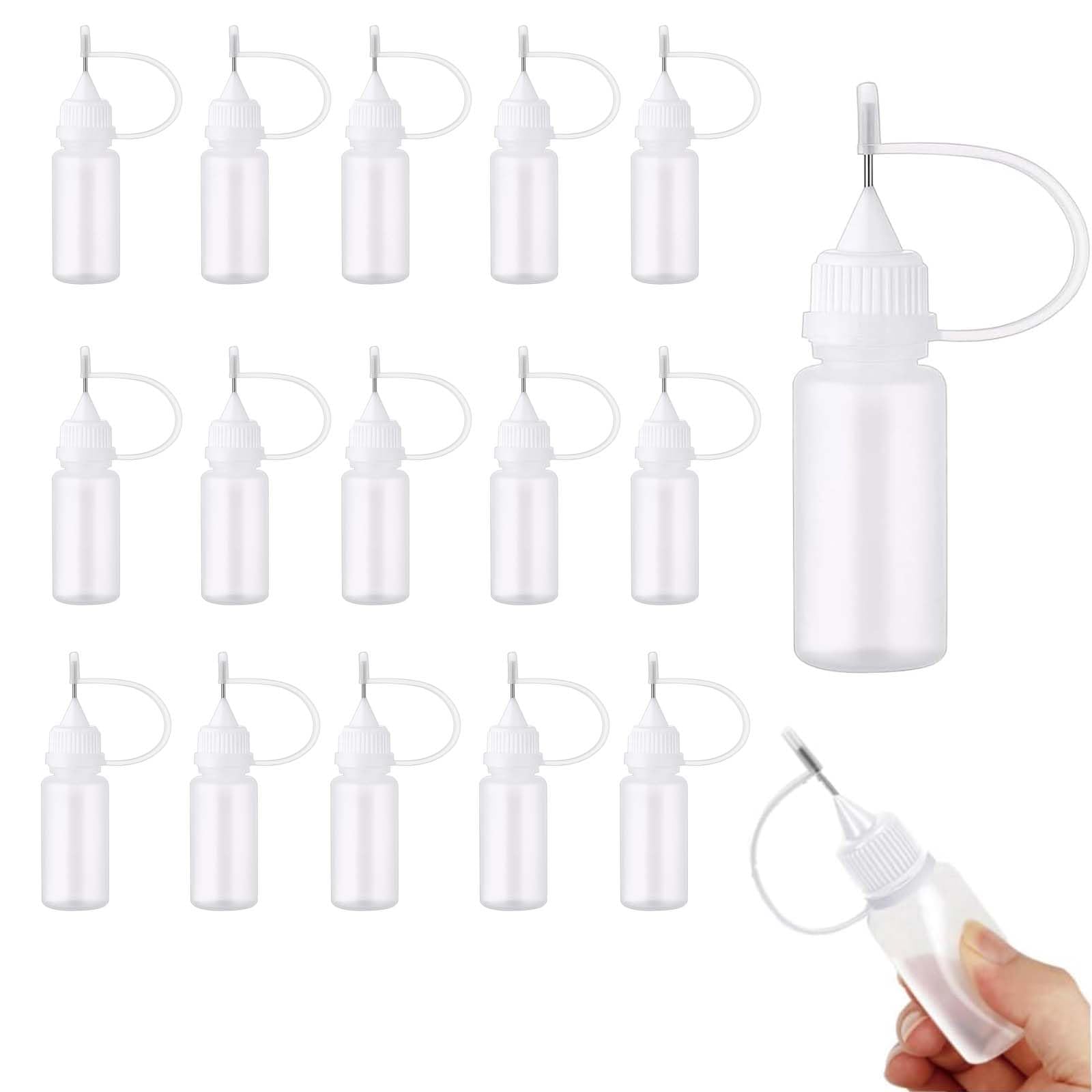 Chuppinz 15PCS Precision Tip Applicator Bottle, Glue Drops Applicator, DIY Tools,Squeeze Bottle, Glue Pen Set, for DIY Paint Paper Craft Glue Ink Liquid Acrylic Painting(15ml)-image-10