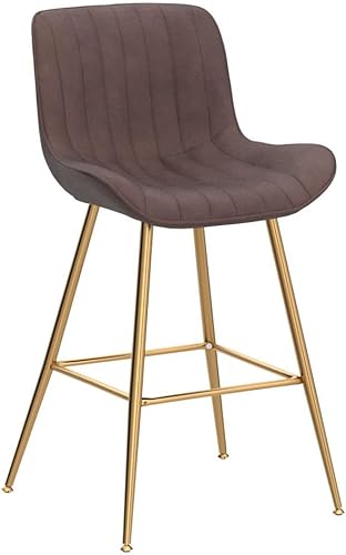 Miniatura 4 de Sidanli Brown Velvet Bar Stools-Set of 2, 24 Inch Bar Stools for Kitchen Counter.