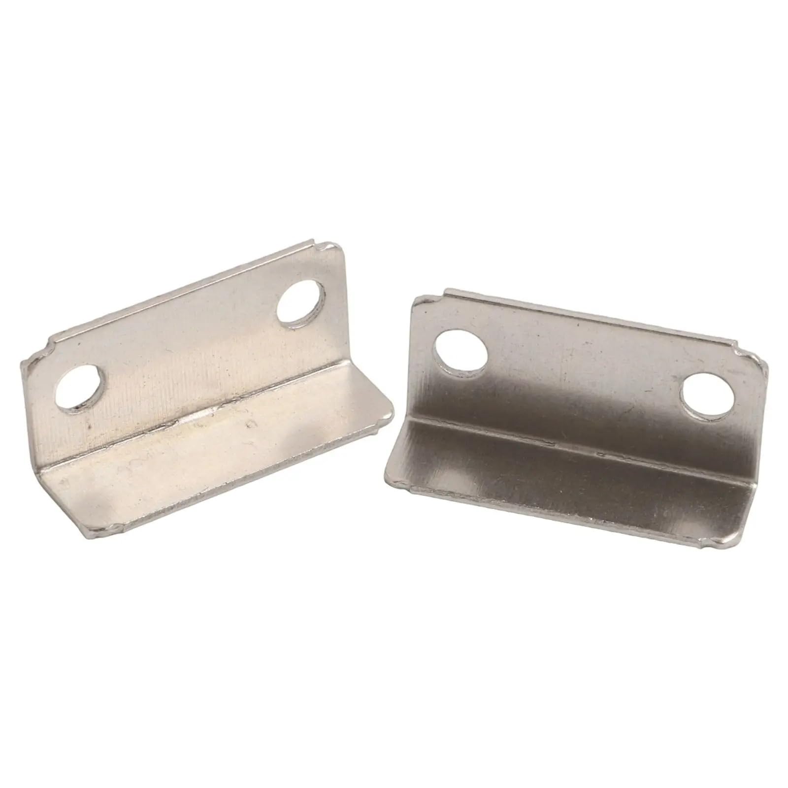 Cidegoo One Color Corner Code 10Pcs Hardware Drawer Strike Plate Tools Drawer Lock Strike Plate Silver Tone
