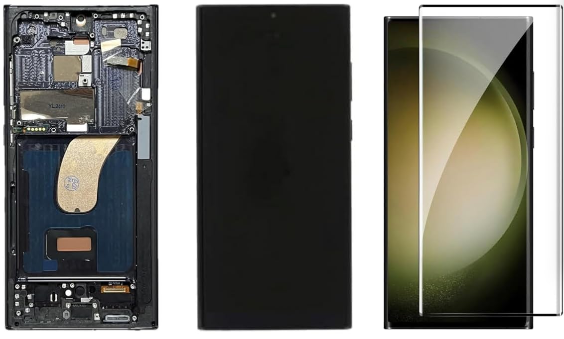Photo 1 of Galaxy S23 Ultra LCD Screen with Frame Replacement for Samsung Galaxy S23 Ultra SM-S918U S918A S918W LCD Screen Display Touch Digitizer with Frame+Tool (Black)