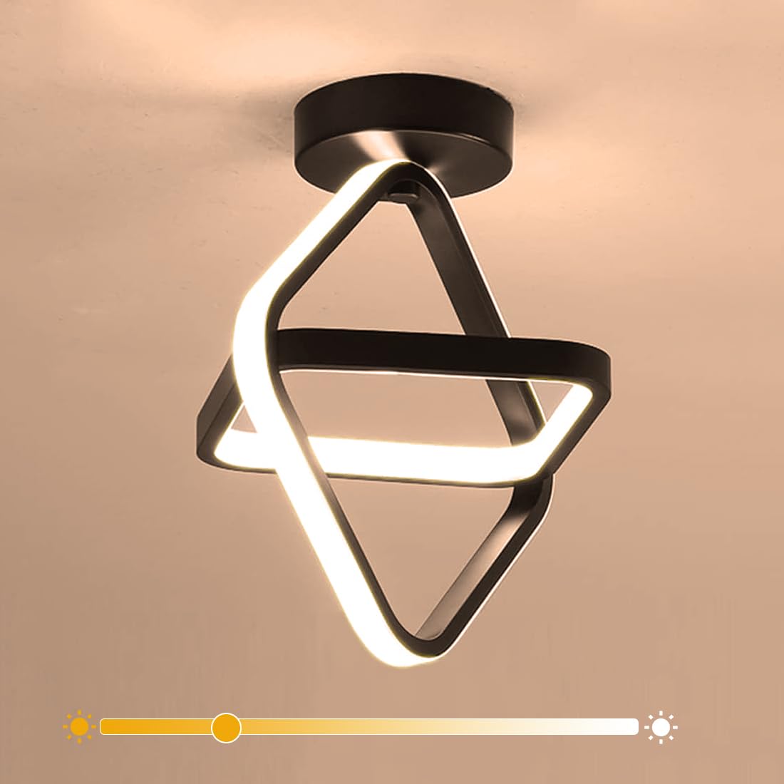 LED Ceiling Light, Modern Ceiling Light 24 W 2200 LM, Square Ceiling Lighting for Hallway, Entryway，Bedroom, Kitchen, Small Diameter 20 cm, Adjustable 3000 K / 4500 K / 6500 K