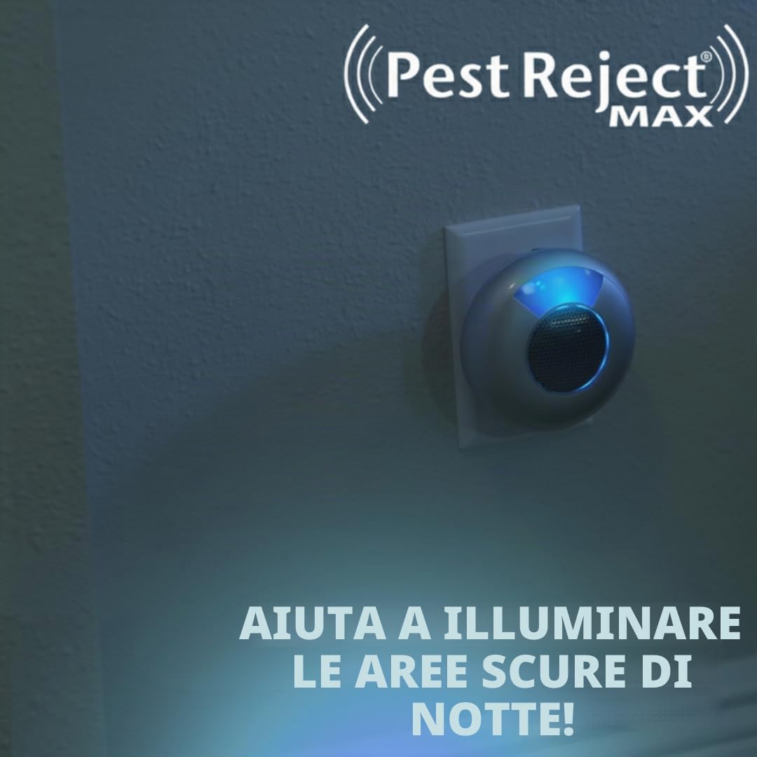 MAX, Repellente Efficace per Parassiti, Insetti e Roditori, Più Potente e Più Efficace, Tecnologia Elettromagnetica + Ultrasuoni, Frequenza Variabile (1 Unità)