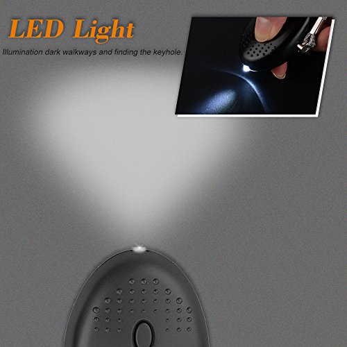 KKmoon Alarme pessoal 120-130dB Som de Emergência Auto-Defesa Alarme de Segurança Chaveiro Lanterna