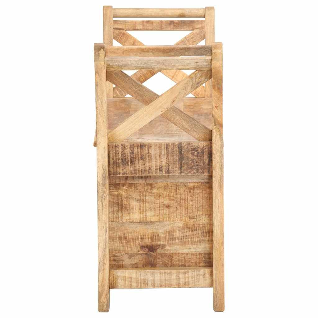 Ławka wejściowa z litego drewna mango 103 x 33 x 72 cm, brązowa z