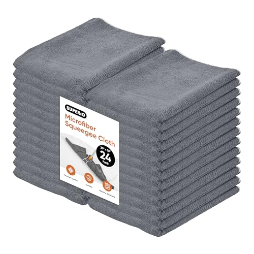 Image of Superio Microfiber Squeegee Mopping Towel Extra Large Miracle Cloth 20 x 30 Streak Free Microfiber Floor Cloth-Rag for Cleaning House, Kitchen, Bathroom-Scratch Free, 24 Pack