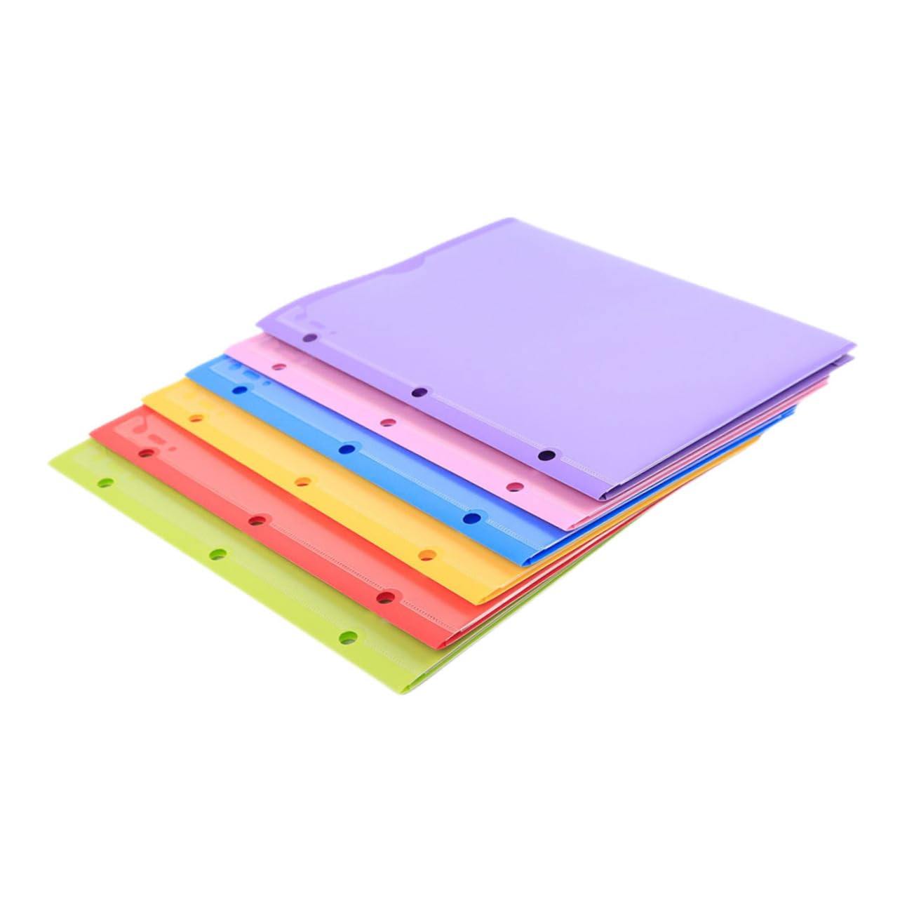 Carpeta de Plástico A4 Doble Bolsillo y 6 Piezas Pp | Diseño de Doble Ranura Fundas Transparentes, para Papeles de Oficina y Exámenes, Formato de Archivo Color Aleatorio