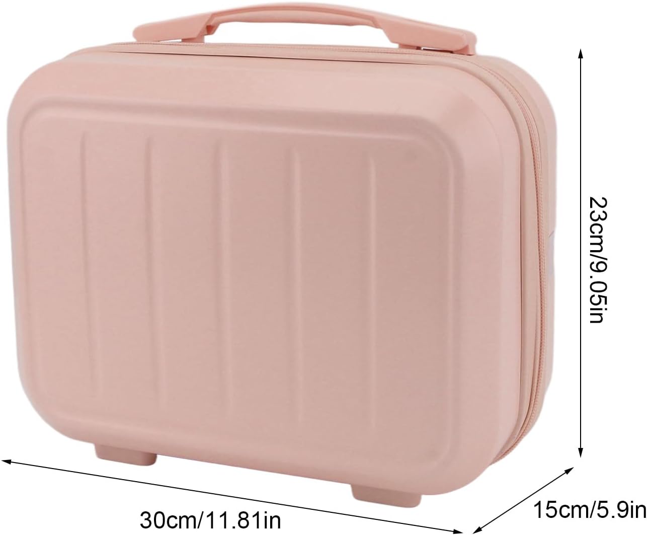 14 Inch Makeup Train Case Hardshell, Mini Portable Hard Case Makeup Travel Bag Cosmetic Luggage Organizer Hand Luggage for Travel Camping (Roseate)